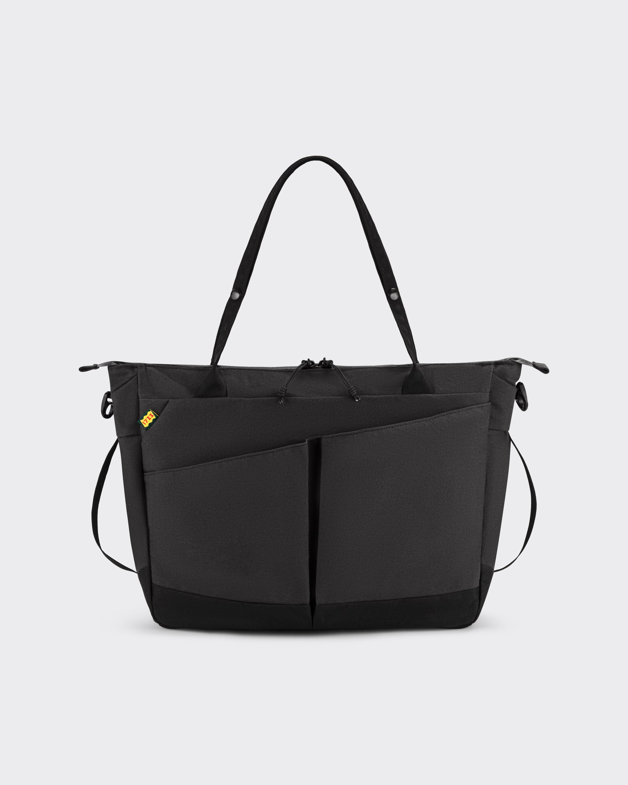 1733 Daily Tote 17.5L in charcoal X-Pac X11 coated cotton canvas, front view, BEIGE HABILLEUR PARIS