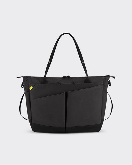1733 Daily Tote 17.5L in charcoal X-Pac X11 coated cotton canvas, front view, BEIGE HABILLEUR PARIS
