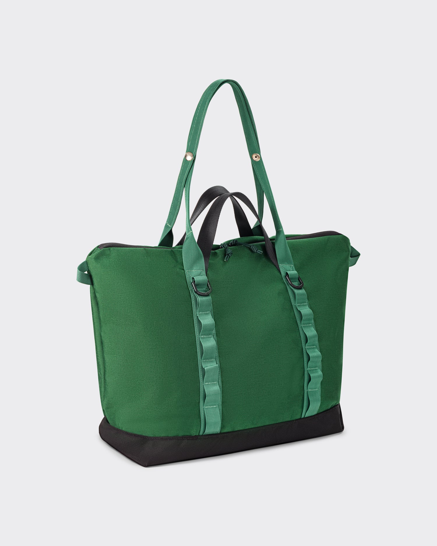 1733 Zip Tote 28L in forest green Cordura nylon, detail, BEIGE HABILLEUR PARIS