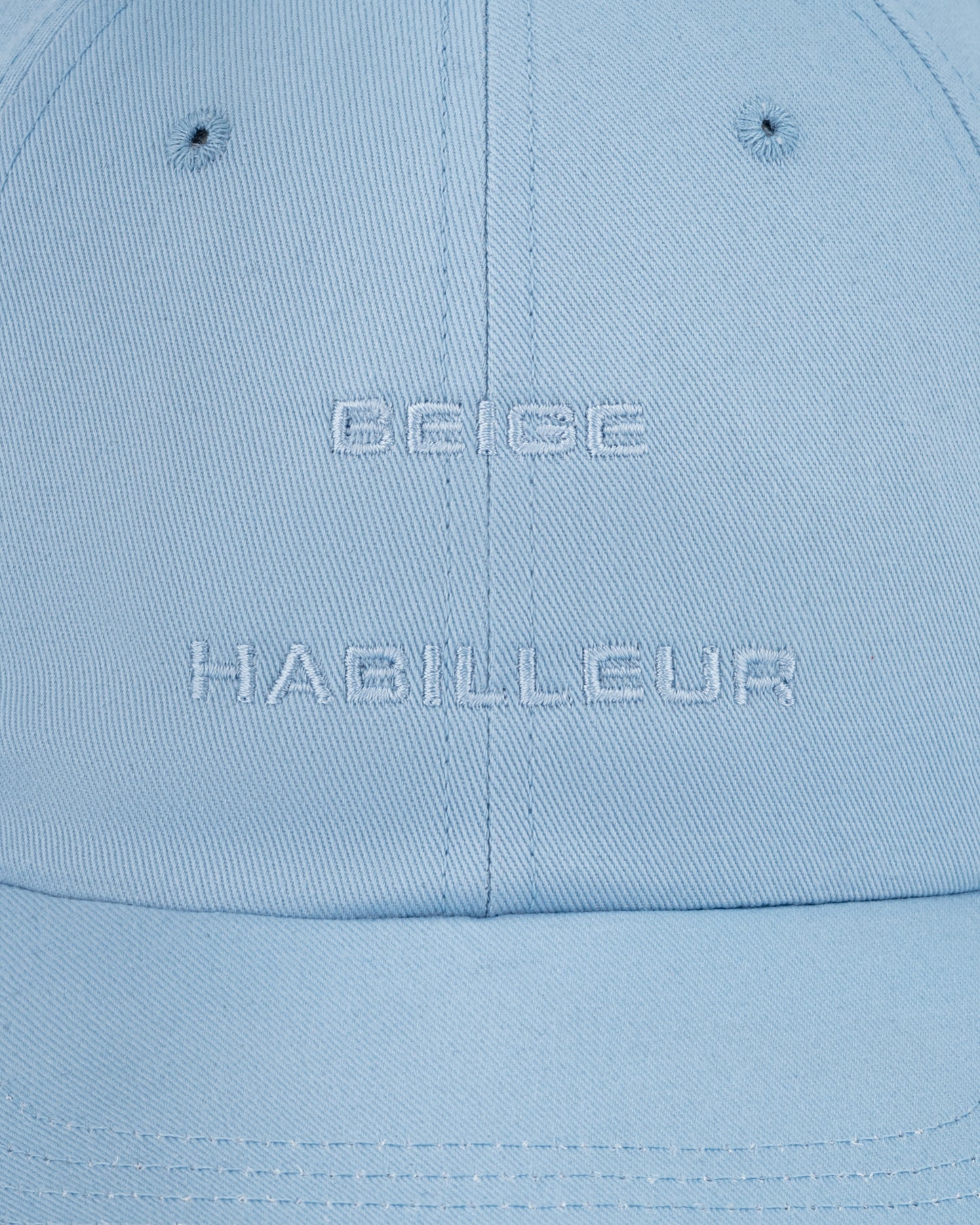 BEIGE HABILLEUR PARIS pastel blue cotton baseball cap, side view