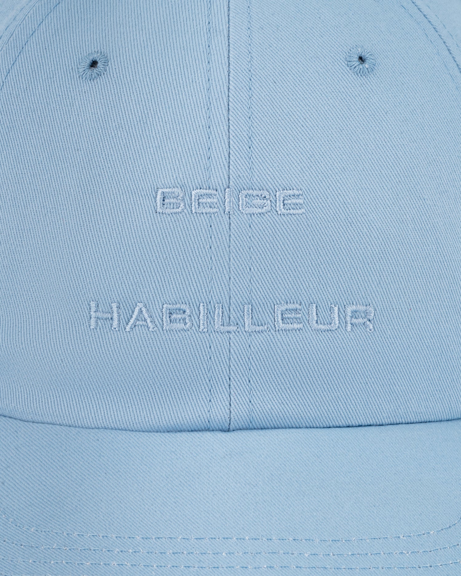 BEIGE HABILLEUR PARIS pastel blue cotton baseball cap, side view