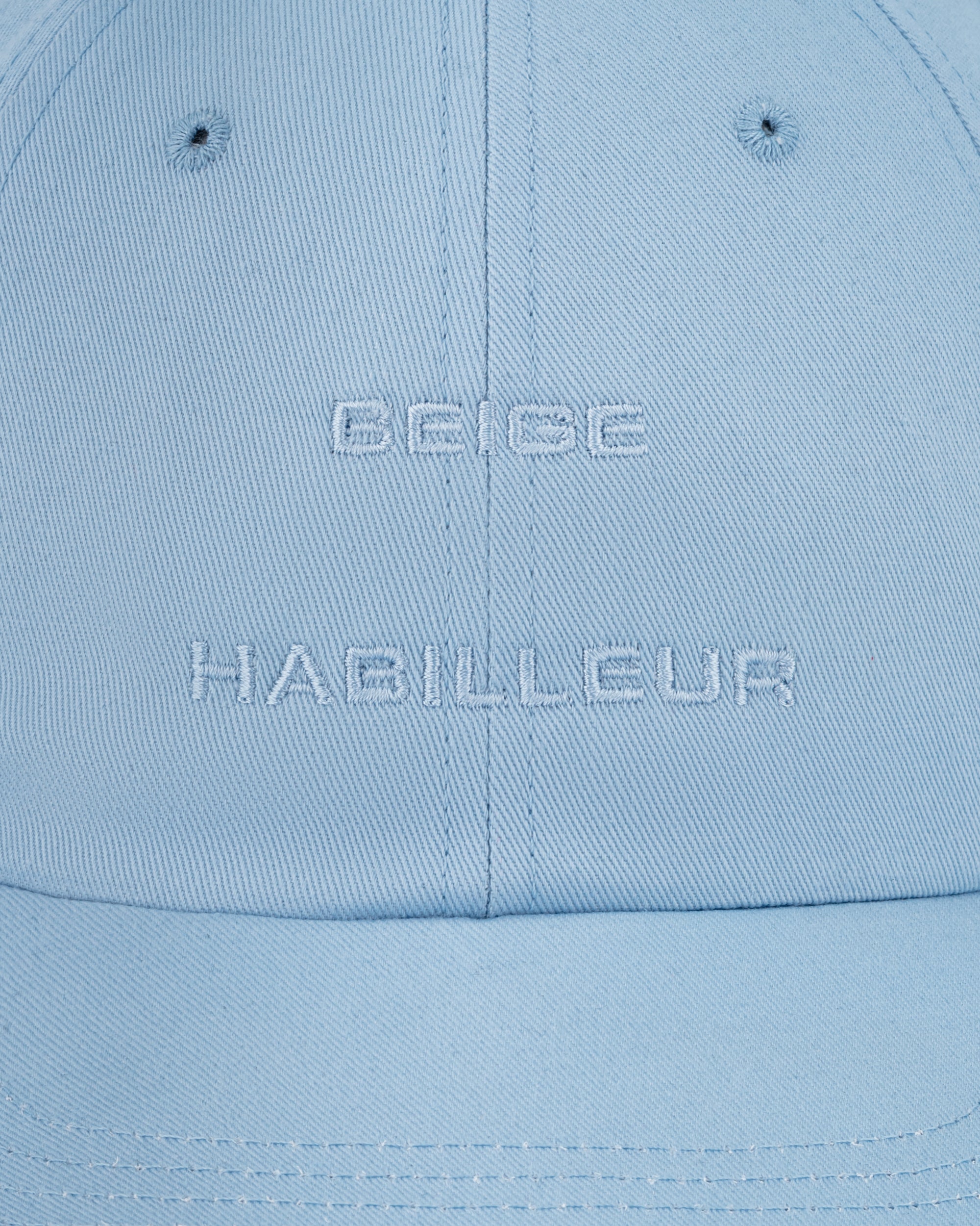 BEIGE HABILLEUR PARIS pastel blue cotton baseball cap, side view