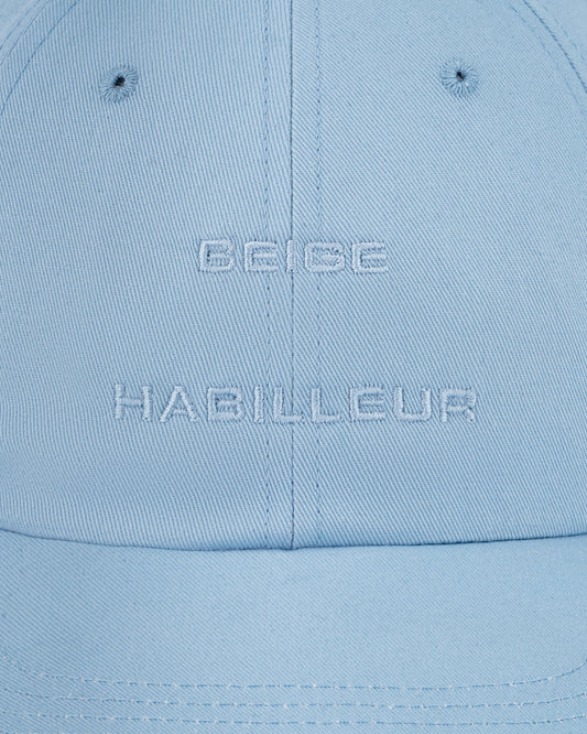 BEIGE HABILLEUR PARIS pastel blue cotton baseball cap, side view