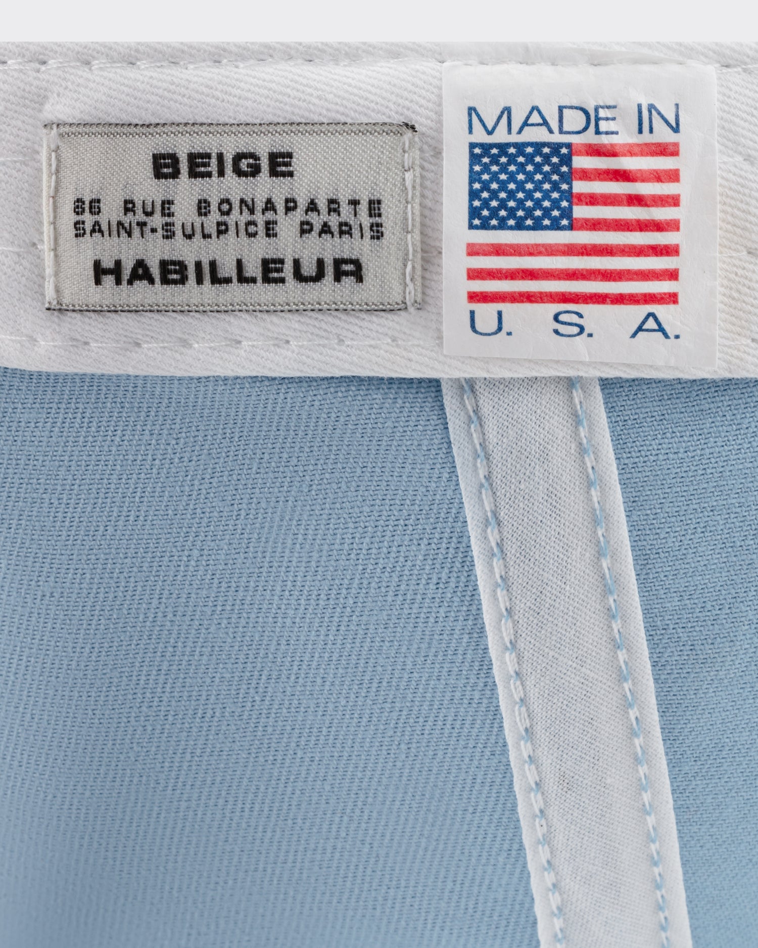 BEIGE HABILLEUR PARIS pastel blue cotton baseball cap, rear view