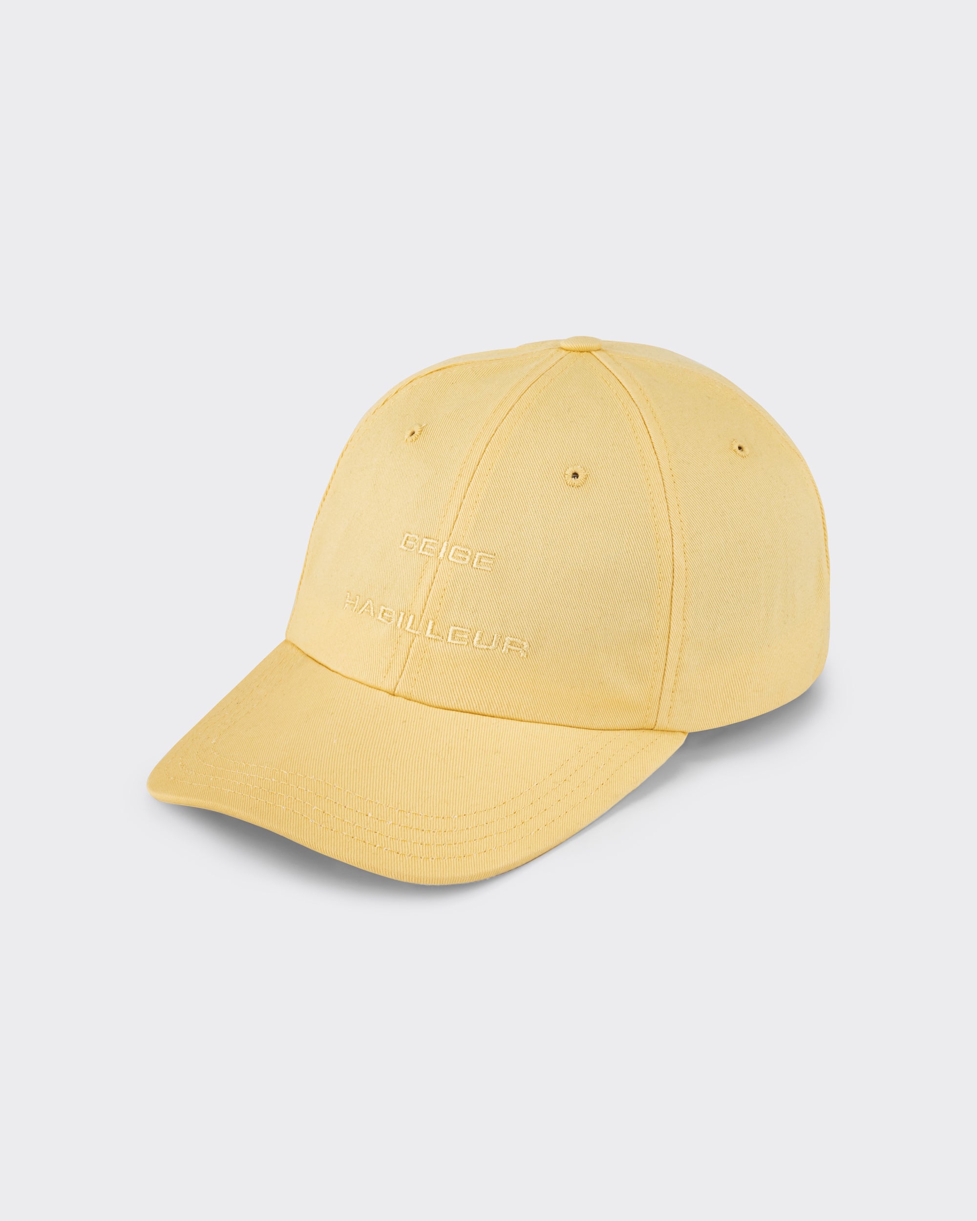 BEIGE HABILLEUR PARIS butter yellow cotton baseball cap