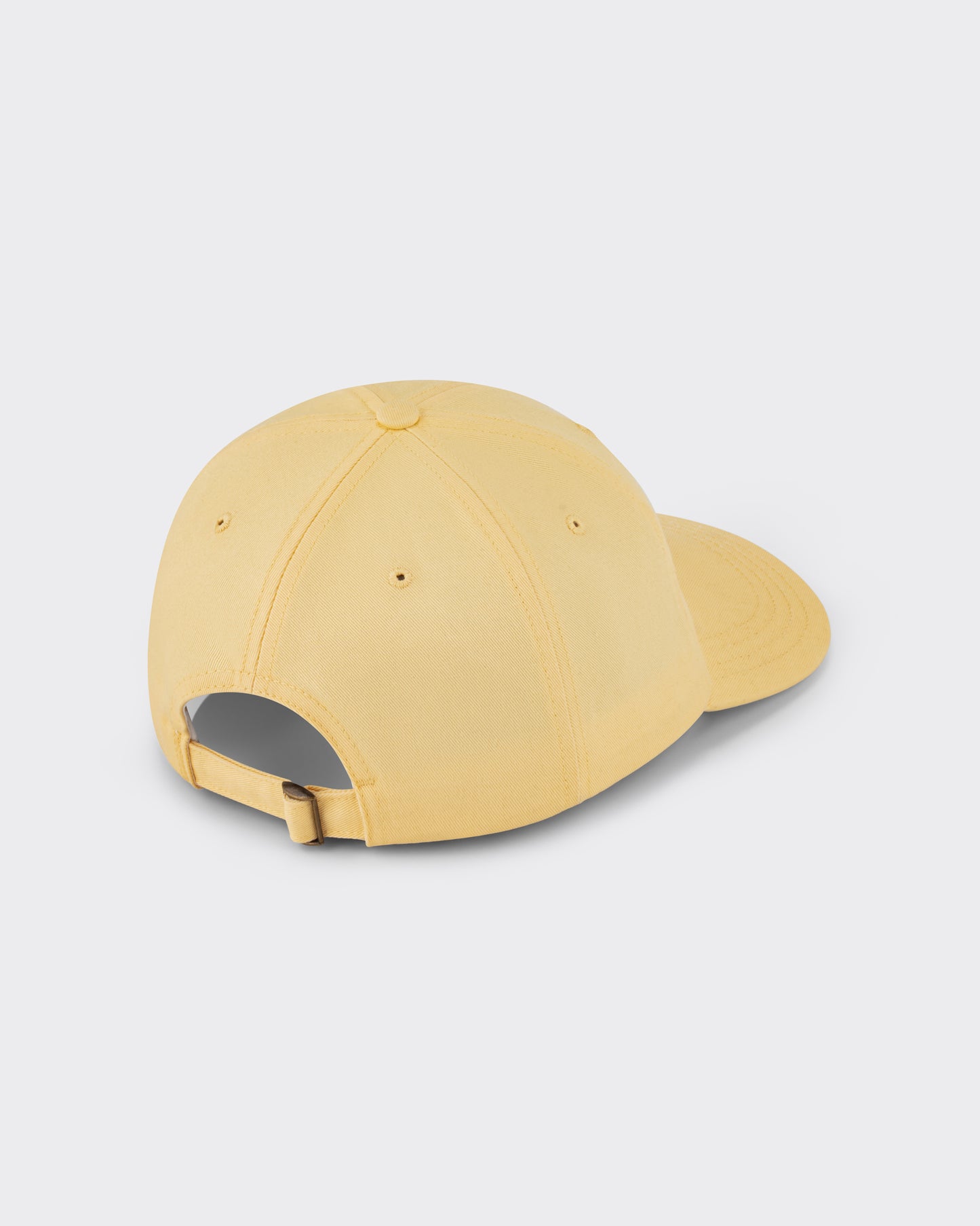 BEIGE HABILLEUR PARIS butter yellow cotton baseball cap, close-up detail