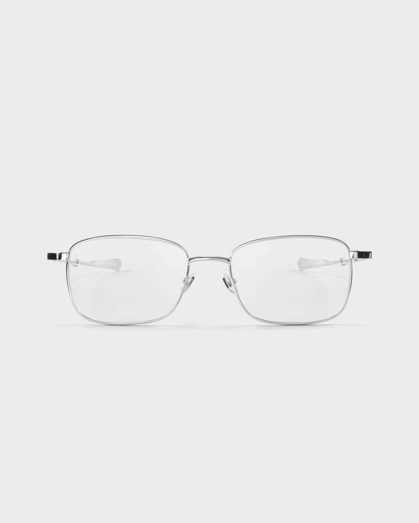 Gernot Lindner GL 203 rectangular sterling silver 925 optical glasses, front view, BEIGE HABILLEUR PARIS
