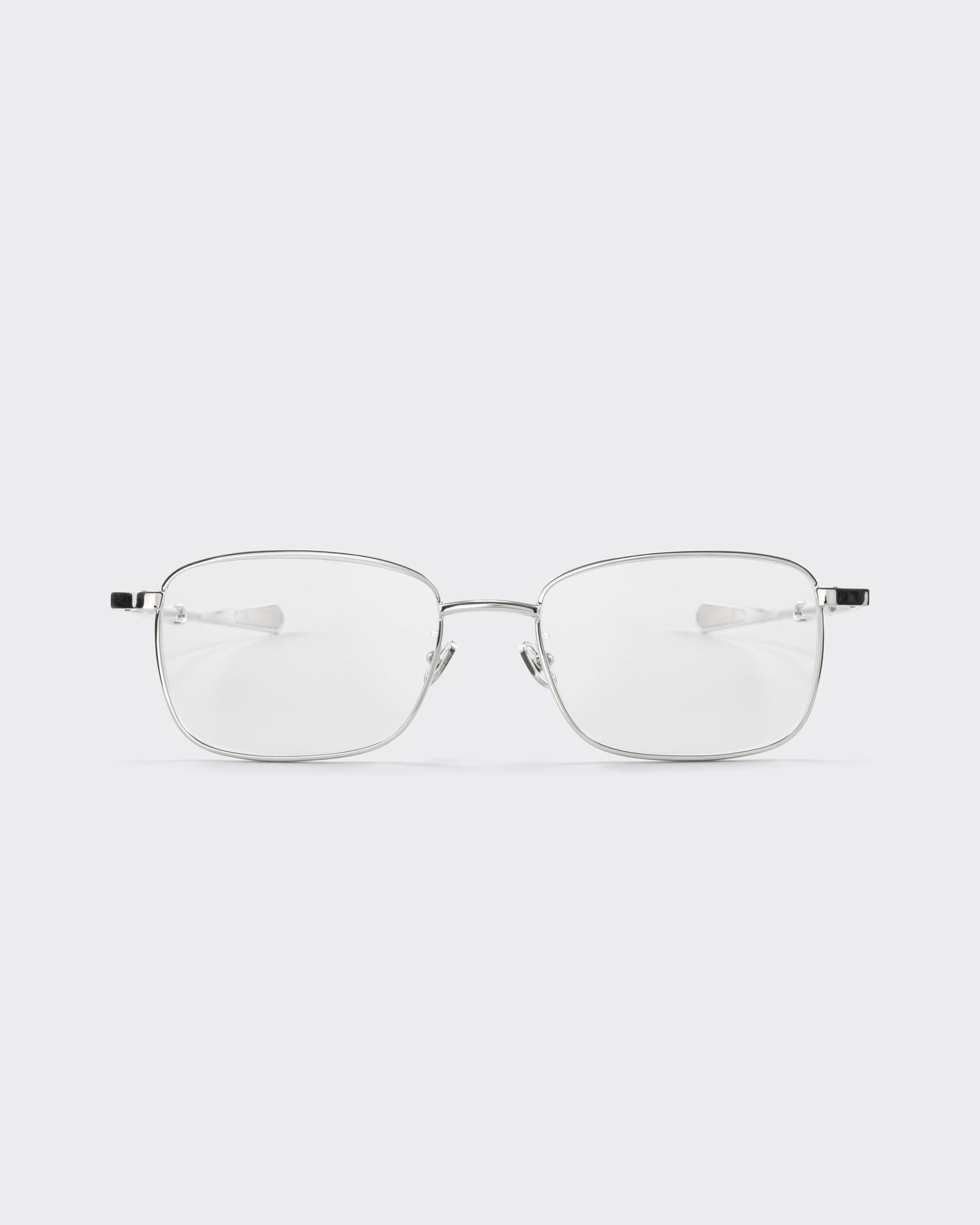 Gernot Lindner GL 203 rectangular sterling silver 925 optical glasses, front view, BEIGE HABILLEUR PARIS