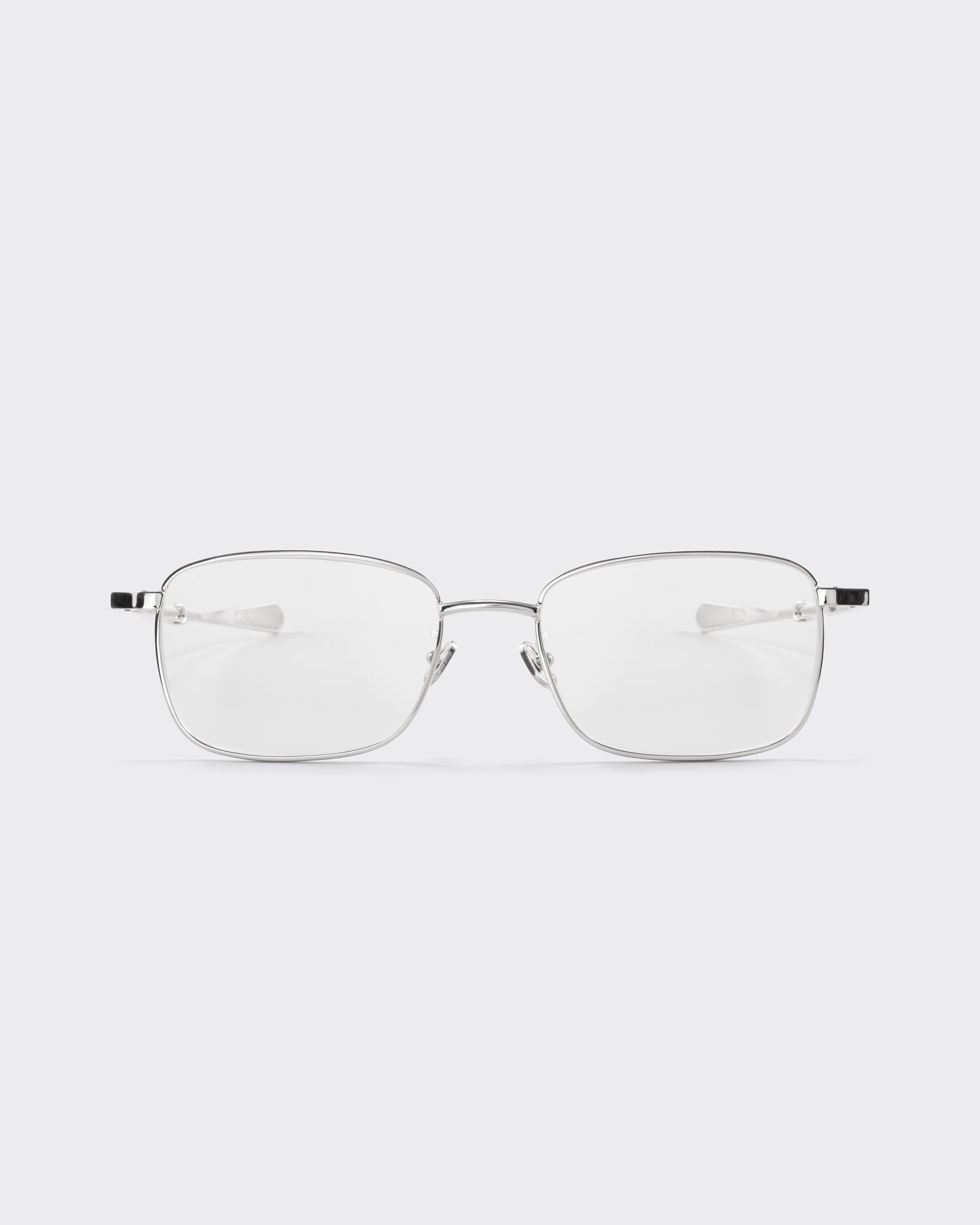 Gernot Lindner GL 203 rectangular sterling silver 925 optical glasses, front view, BEIGE HABILLEUR PARIS