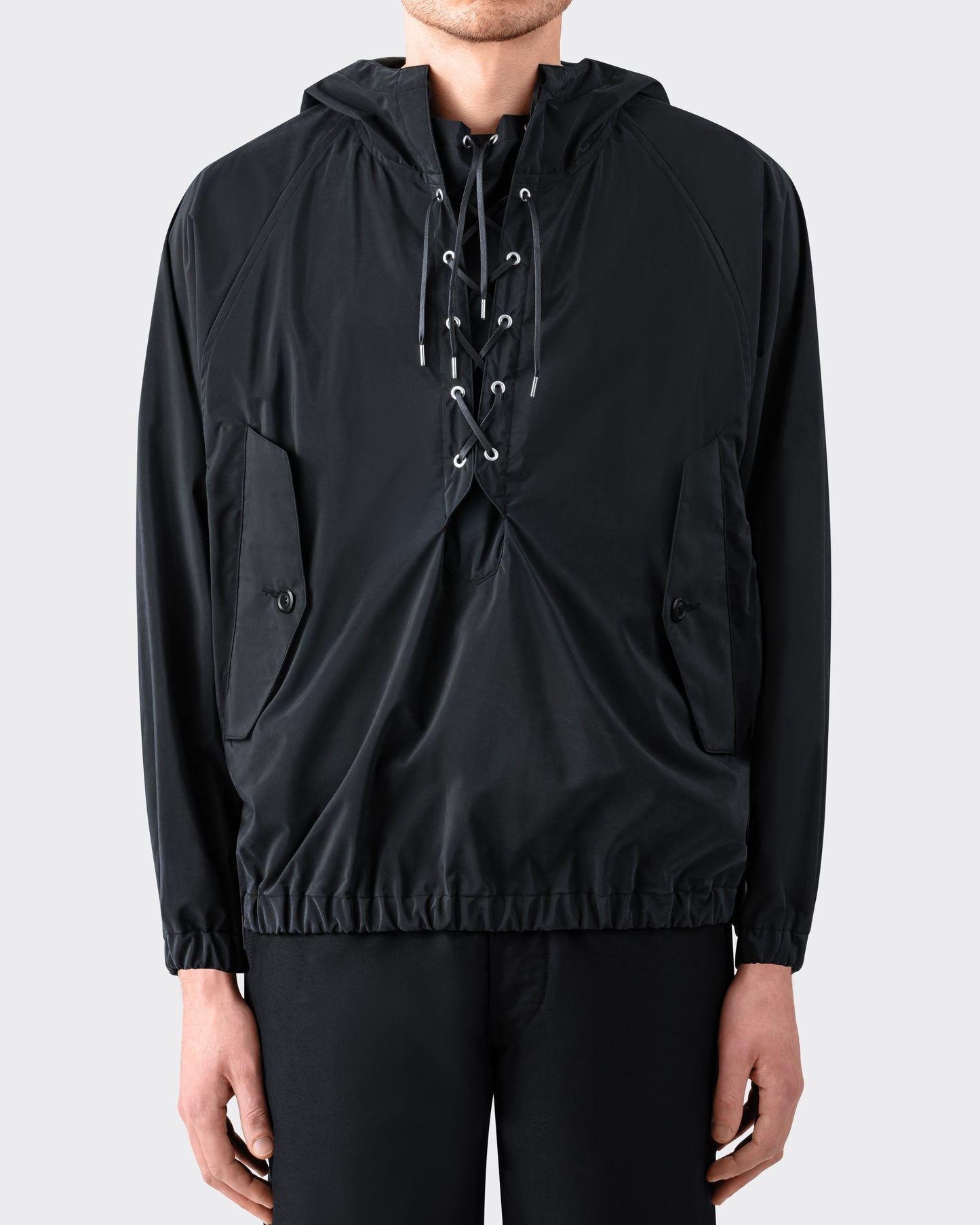 Silk Poplin Smock Black HAVERSACK