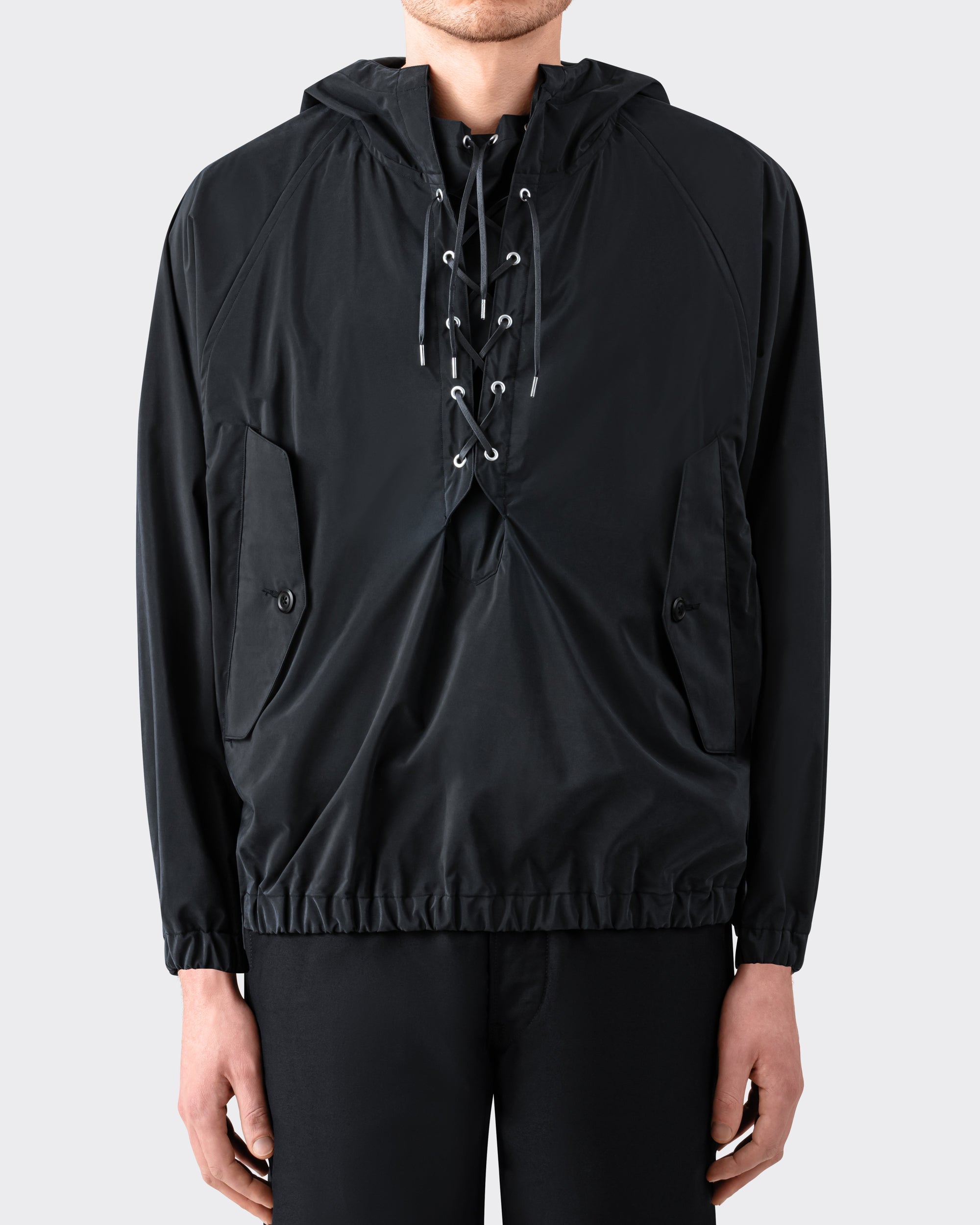 Silk Poplin Smock Black HAVERSACK