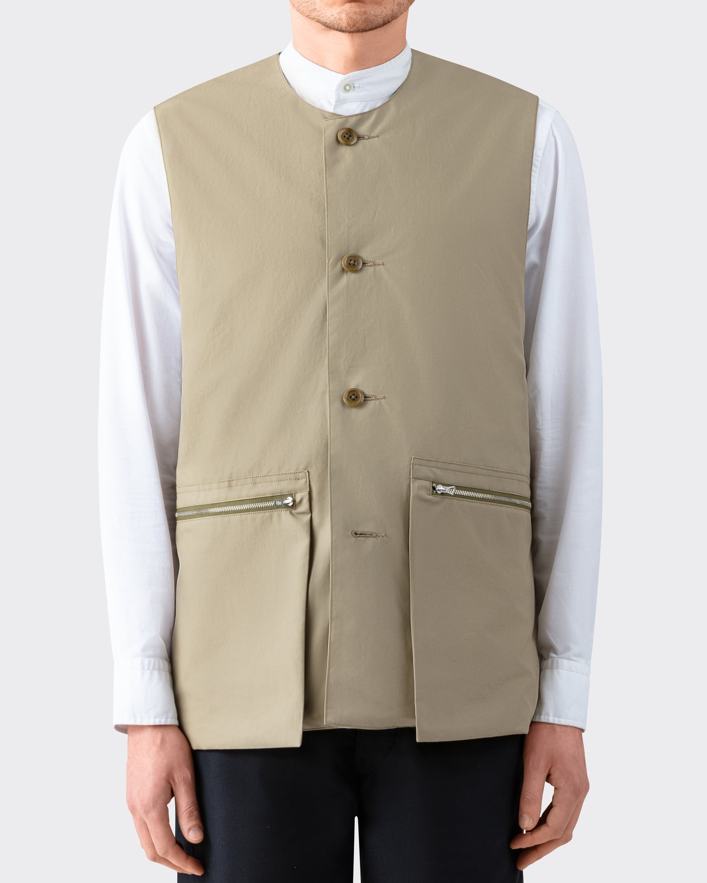 Cotton Vest: Beige