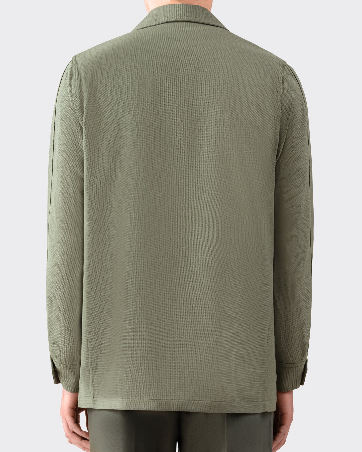 Teba jacket in Hardy Minnis Fresco wool - lightweight Spanish jacket with shawl collar, patch pockets and horn buttons - BEIGE