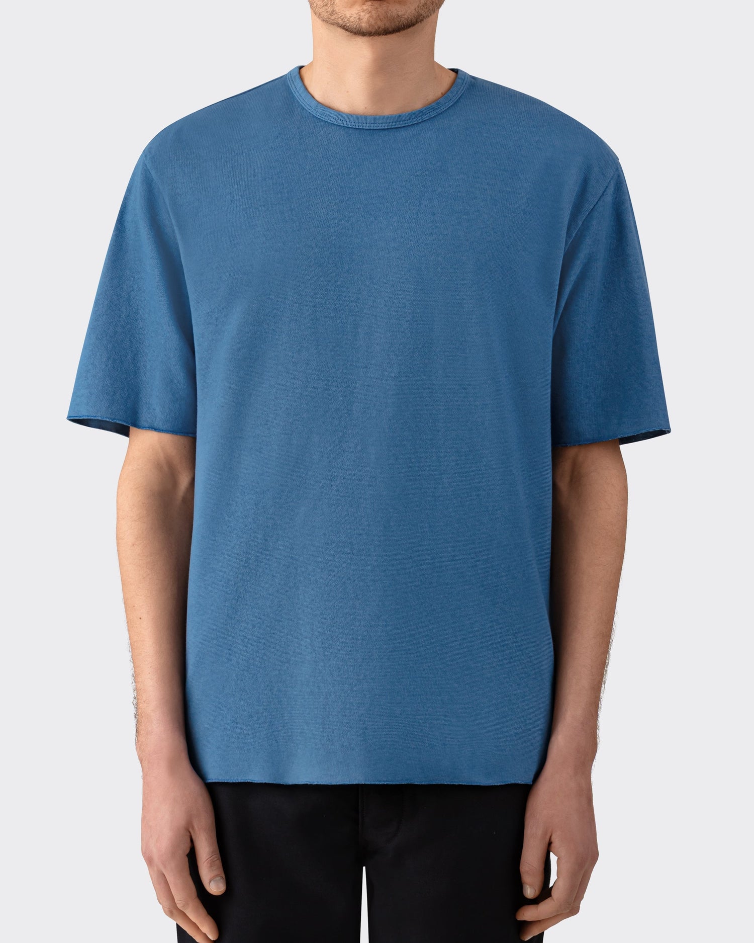 Arpenteur Pontus Rachel knit t-shirt in pastel worn by model at Beige Habilleur Paris