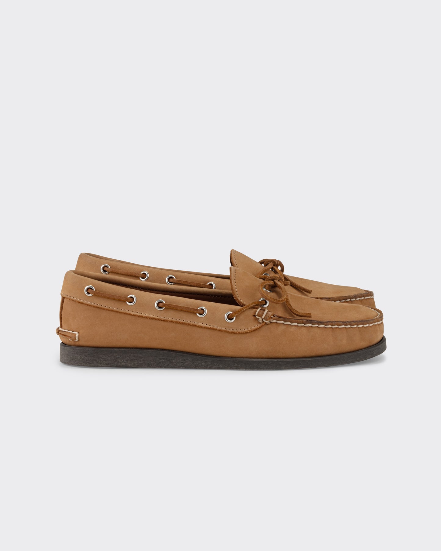 Chaussures Canoë en Cuir Nubuck : Beige