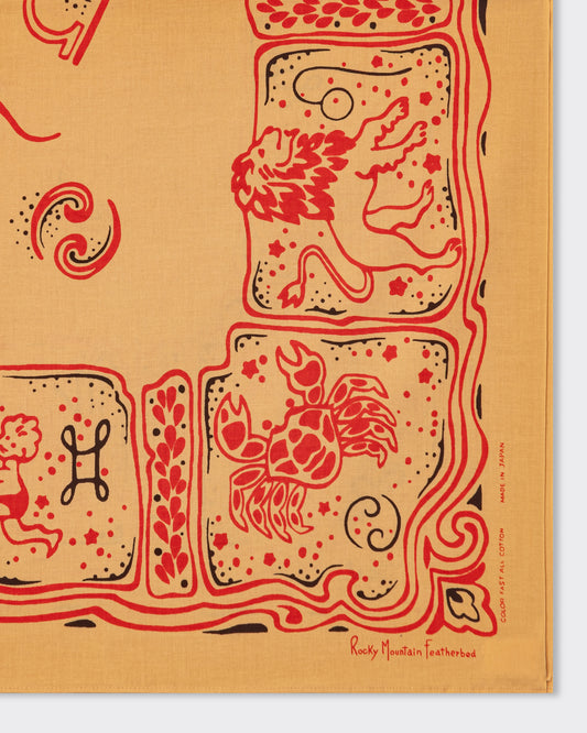 Bandana "Zodiac Signs" : Beige-Rouge