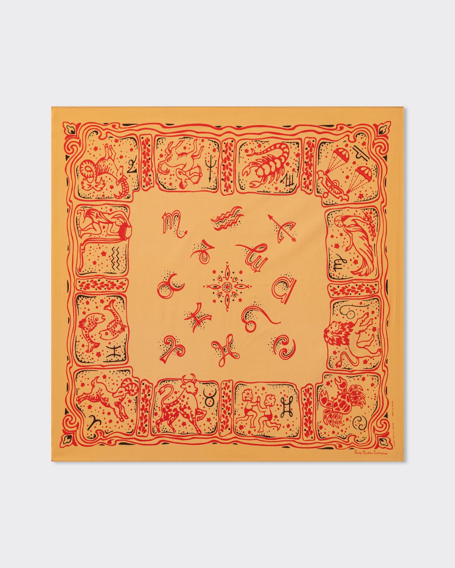 Bandana "Zodiac Signs" : Beige-Rouge