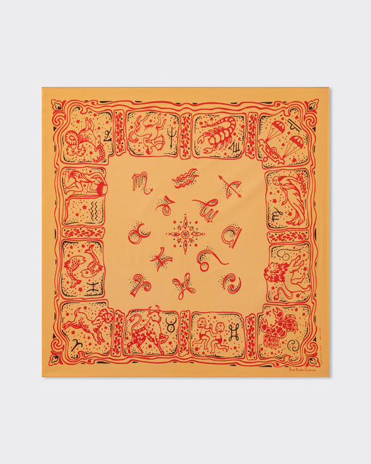 Bandana "Zodiac Signs" : Beige-Rouge