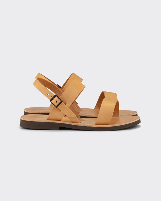 Natural leather Benoit monk sandals side view, BEIGE HABILLEUR PARIS