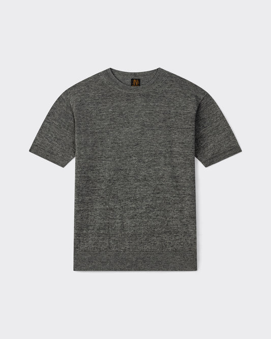 T-shirt en Lin Lavé : Gris Chiné