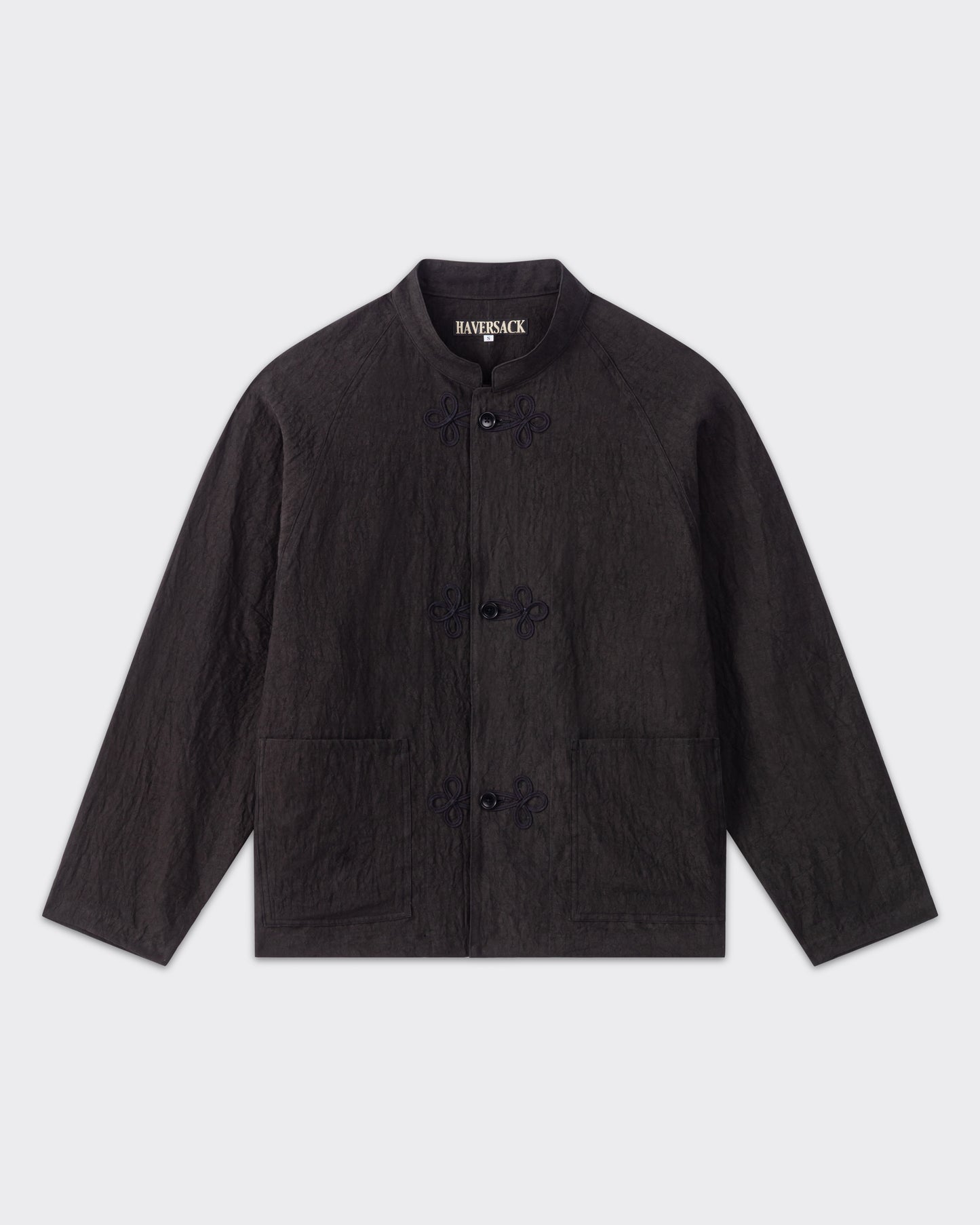 Veste Mandarin en Lin : Noir