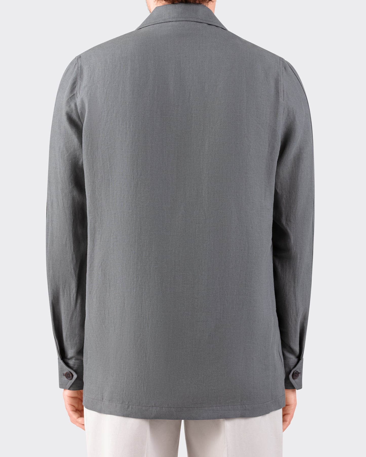 Teba Jacket en Lin Français : Gris Acier