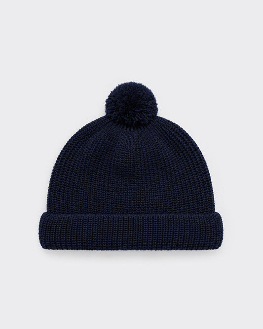 Bonnet à pompon Heimat U Boat en laine vierge marine