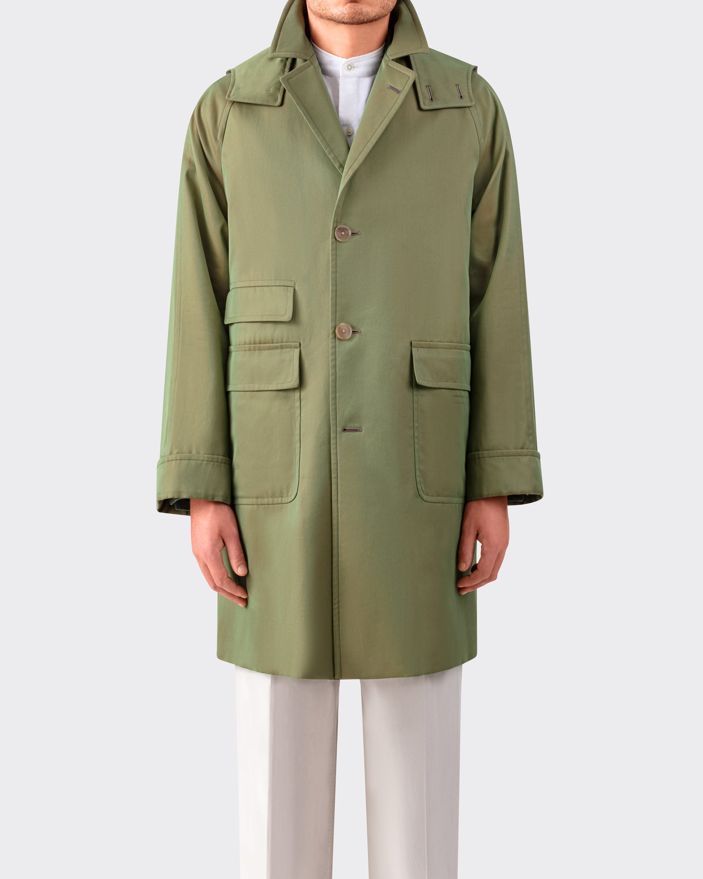 Pardessus « CORB II » Gabardine de Coton : Olive