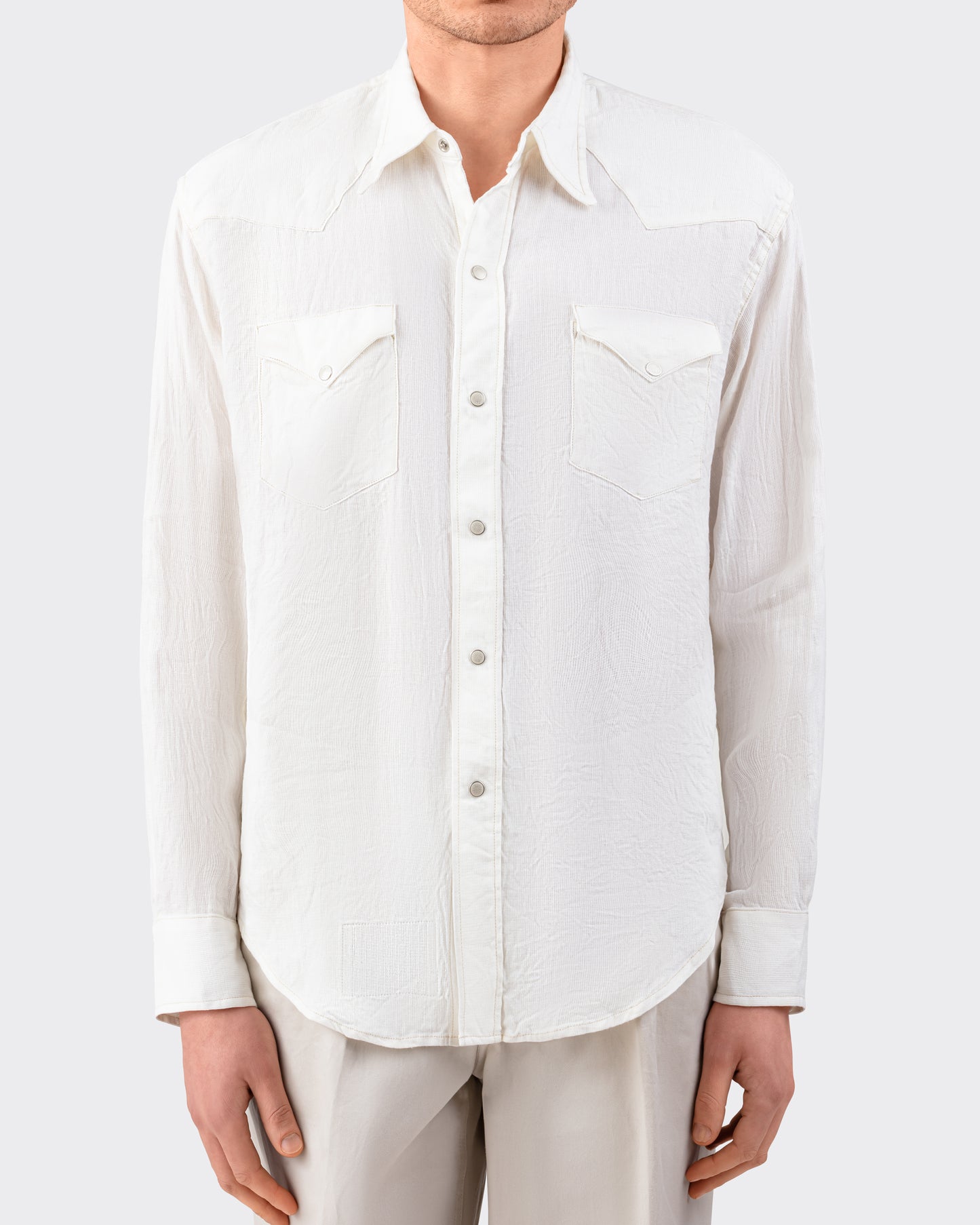 Cohérence : “ABIQUIU” Linen Shirt : Ivory