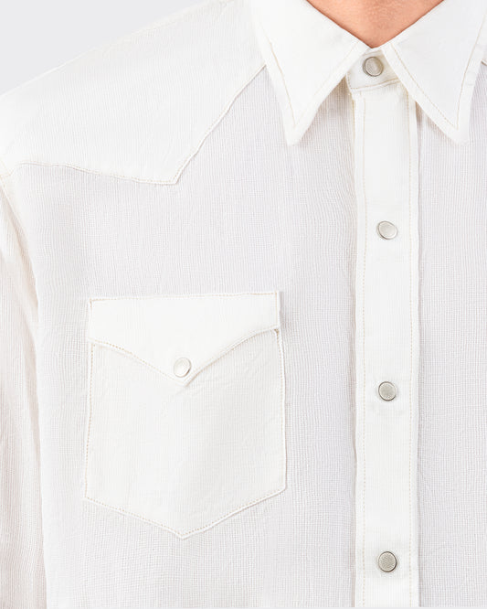 Cohérence : “ABIQUIU” Linen Shirt : Ivory