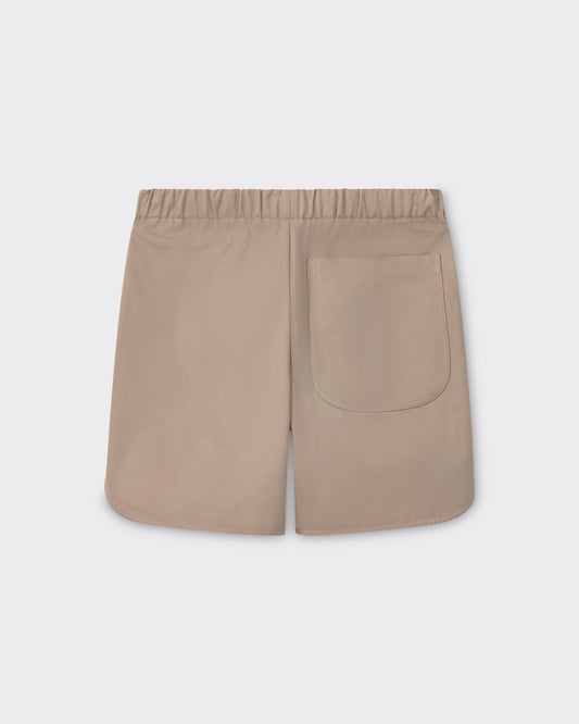 Meta Campania Collective basketball cotton shorts beige Italian twill curved vents BEIGE HABILLEUR PARIS