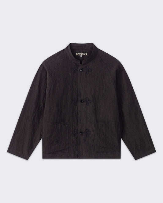 Haversack : Linen Mandarin Jacket : Black