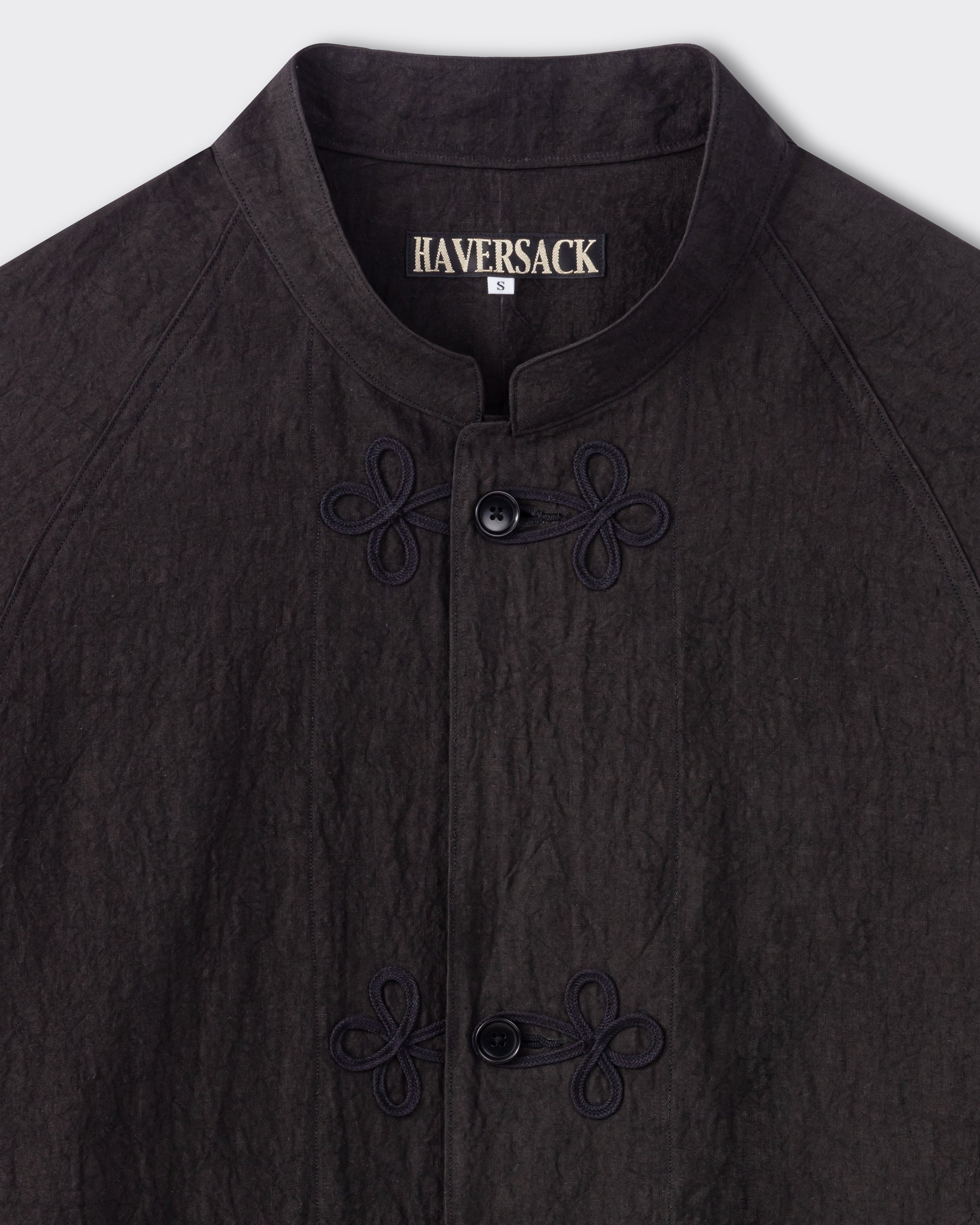 Haversack : Linen Mandarin Jacket : Black