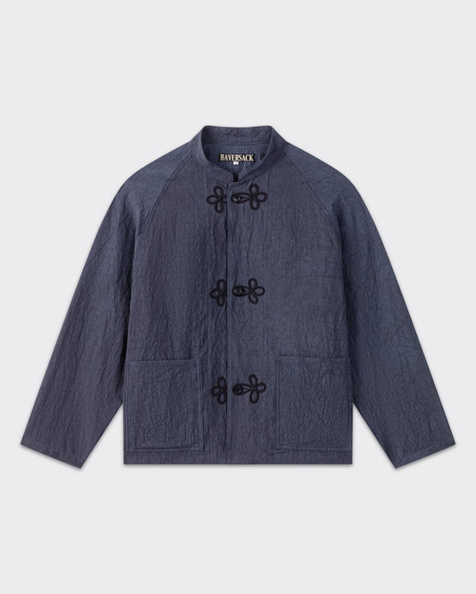 Haversack : Linen Mandarin Jacket : Navy