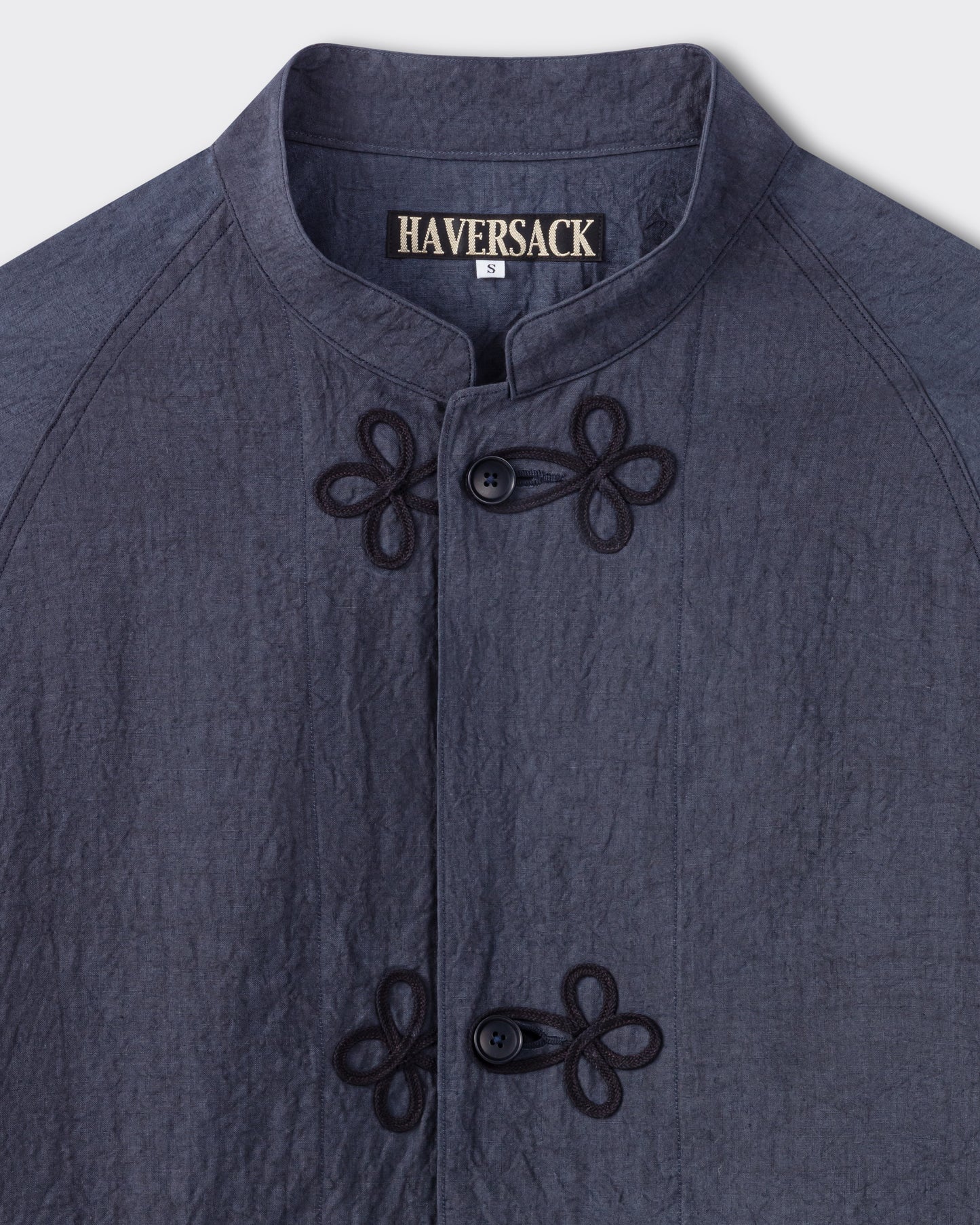 Haversack : Linen Mandarin Jacket : Navy