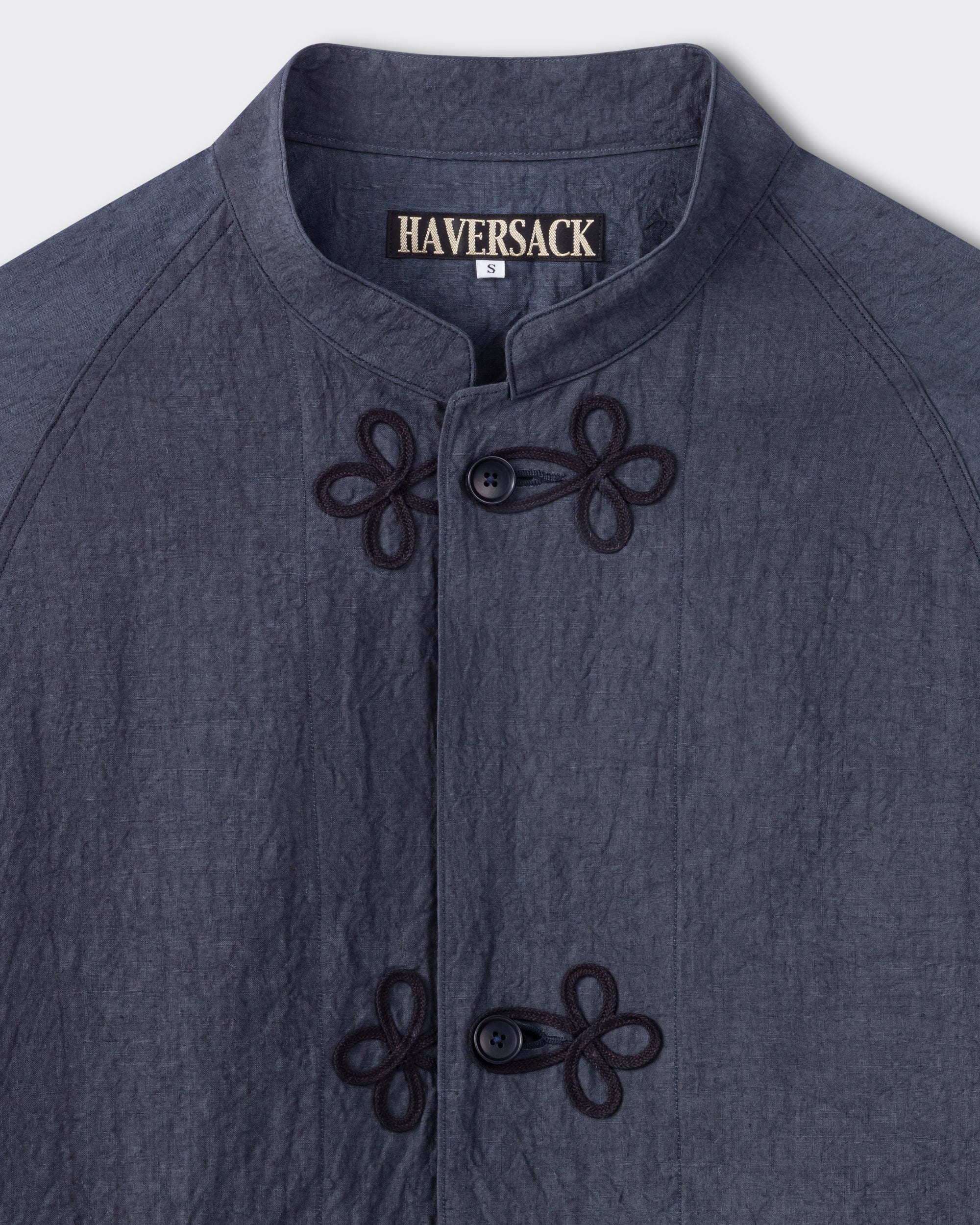 Haversack : Linen Mandarin Jacket : Navy