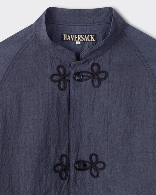 Haversack : Linen Mandarin Jacket : Navy