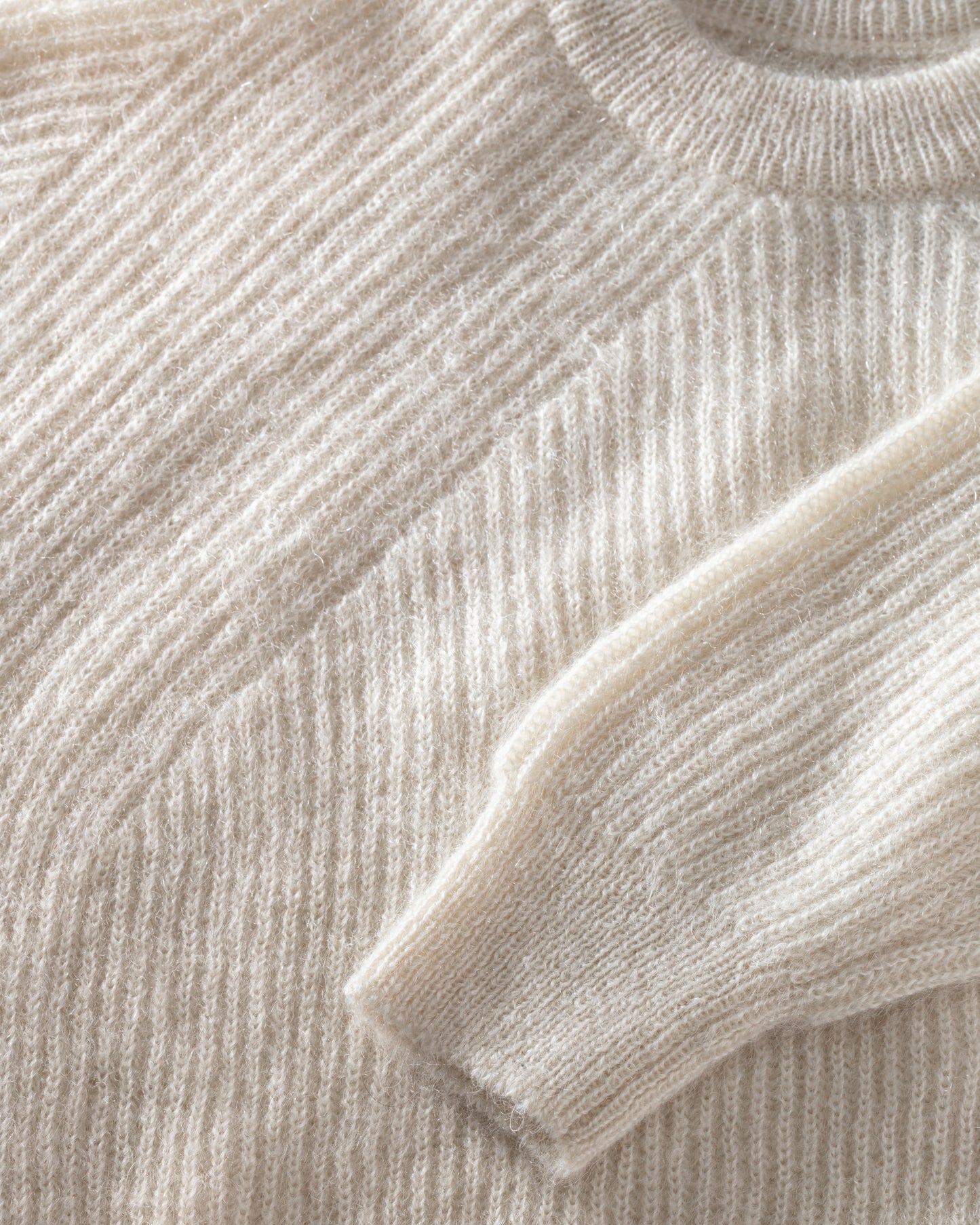 Pull Col Rond "Signature" en Mohair : Ivoire