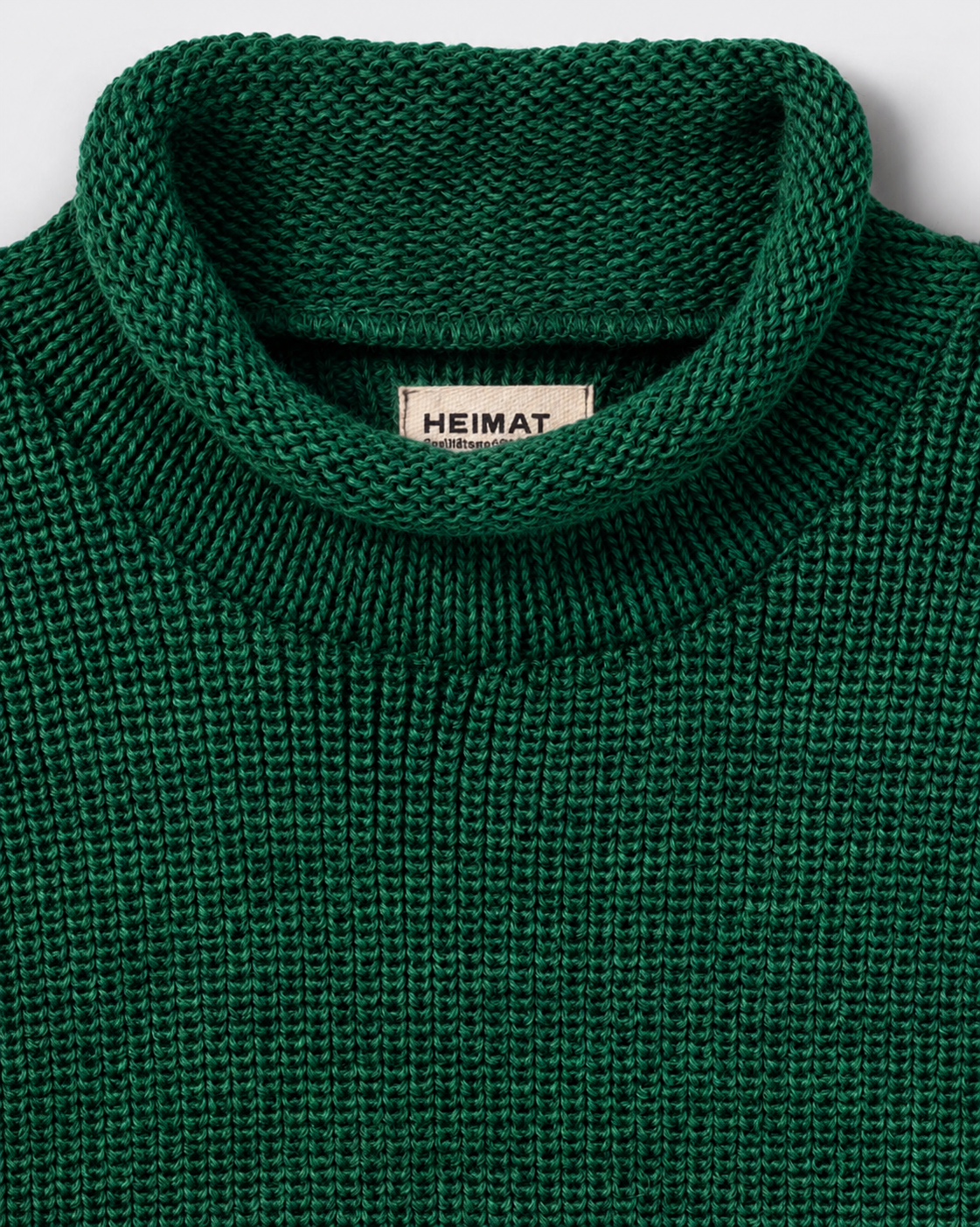 Pull Col Roulotté : Vert Sapin
