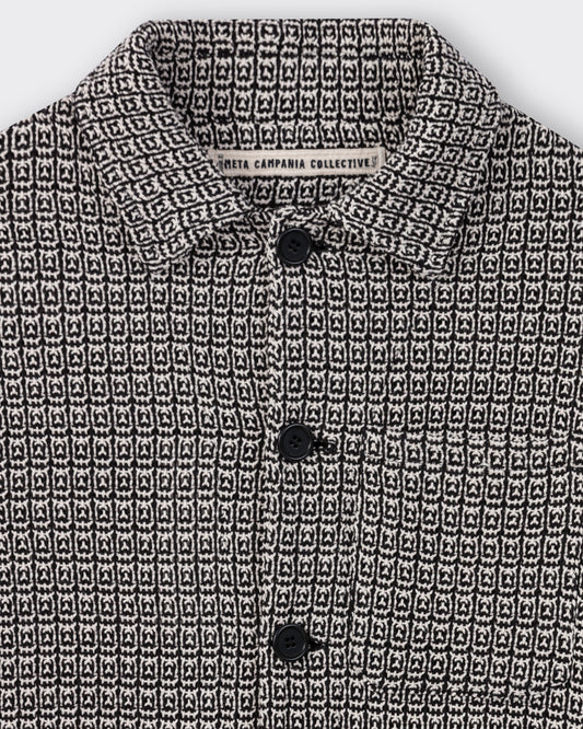 Meta Campania Collective overshirt macramé woven pattern detail BEIGE HABILLEUR PARIS