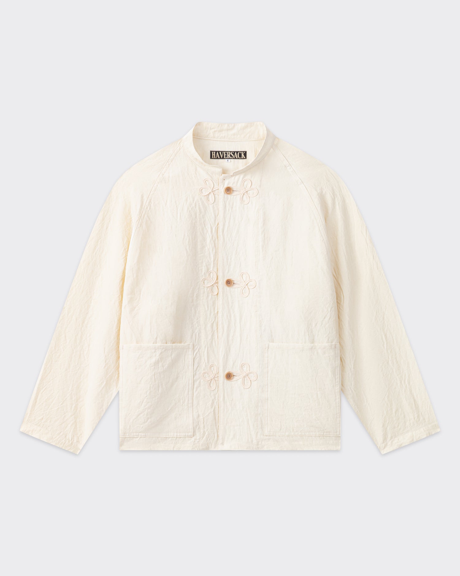 Linen Mandarin Jacket : Ecru