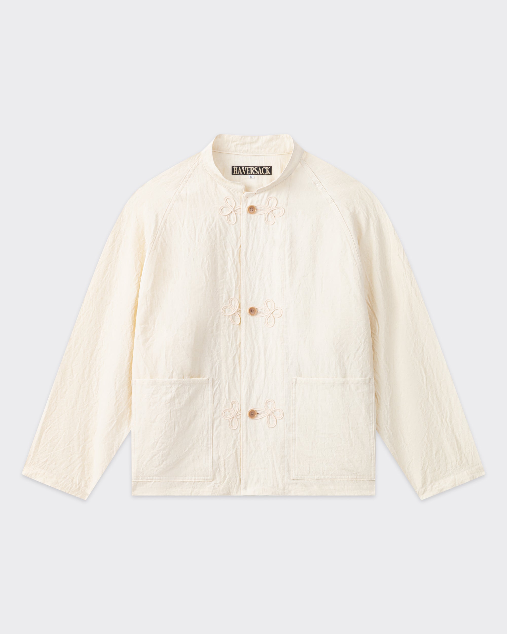 Linen Mandarin Jacket : Ecru