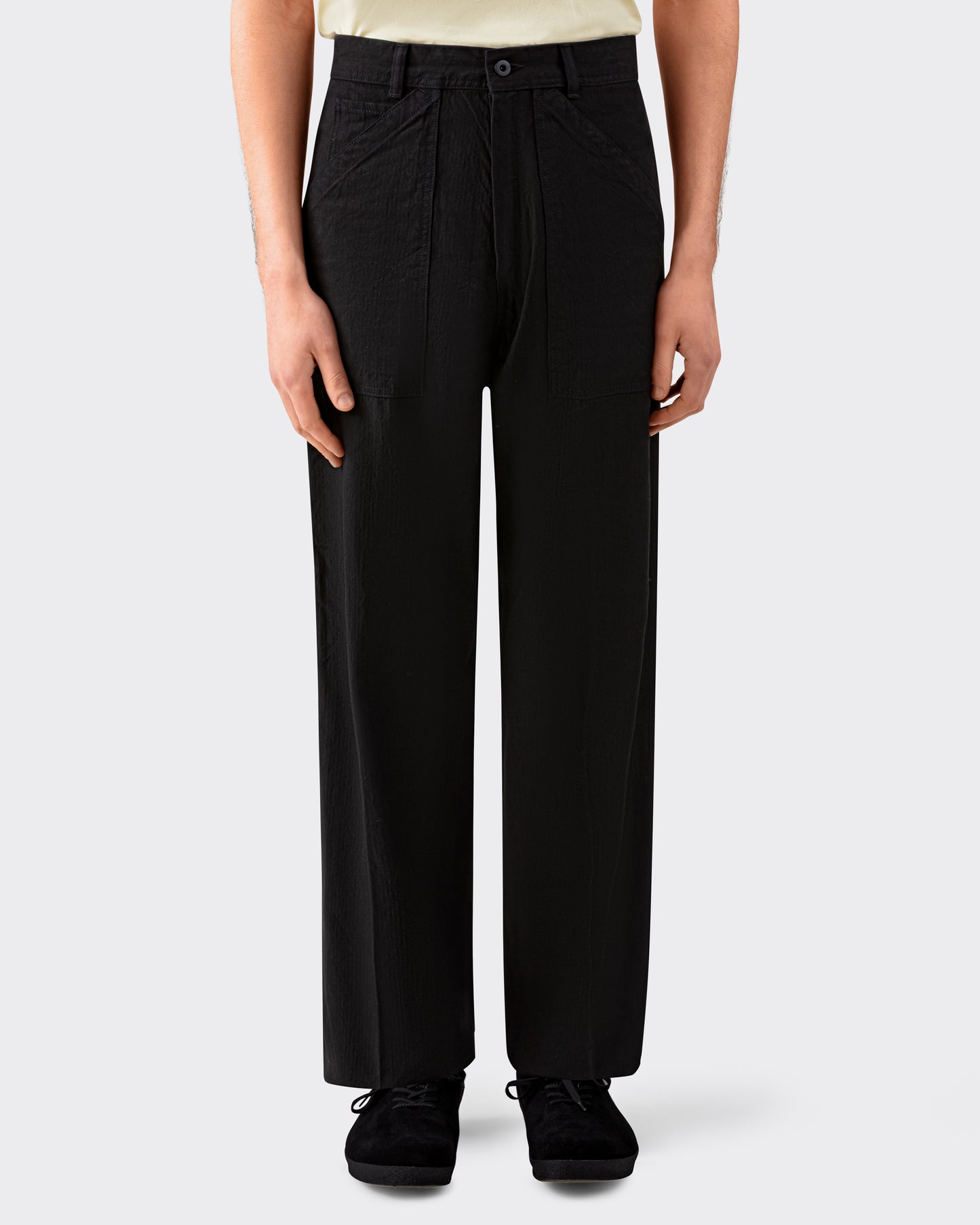 “PAUL” Linen & Cotton Trousers : Black