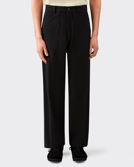 “PAUL” Linen & Cotton Trousers : Black