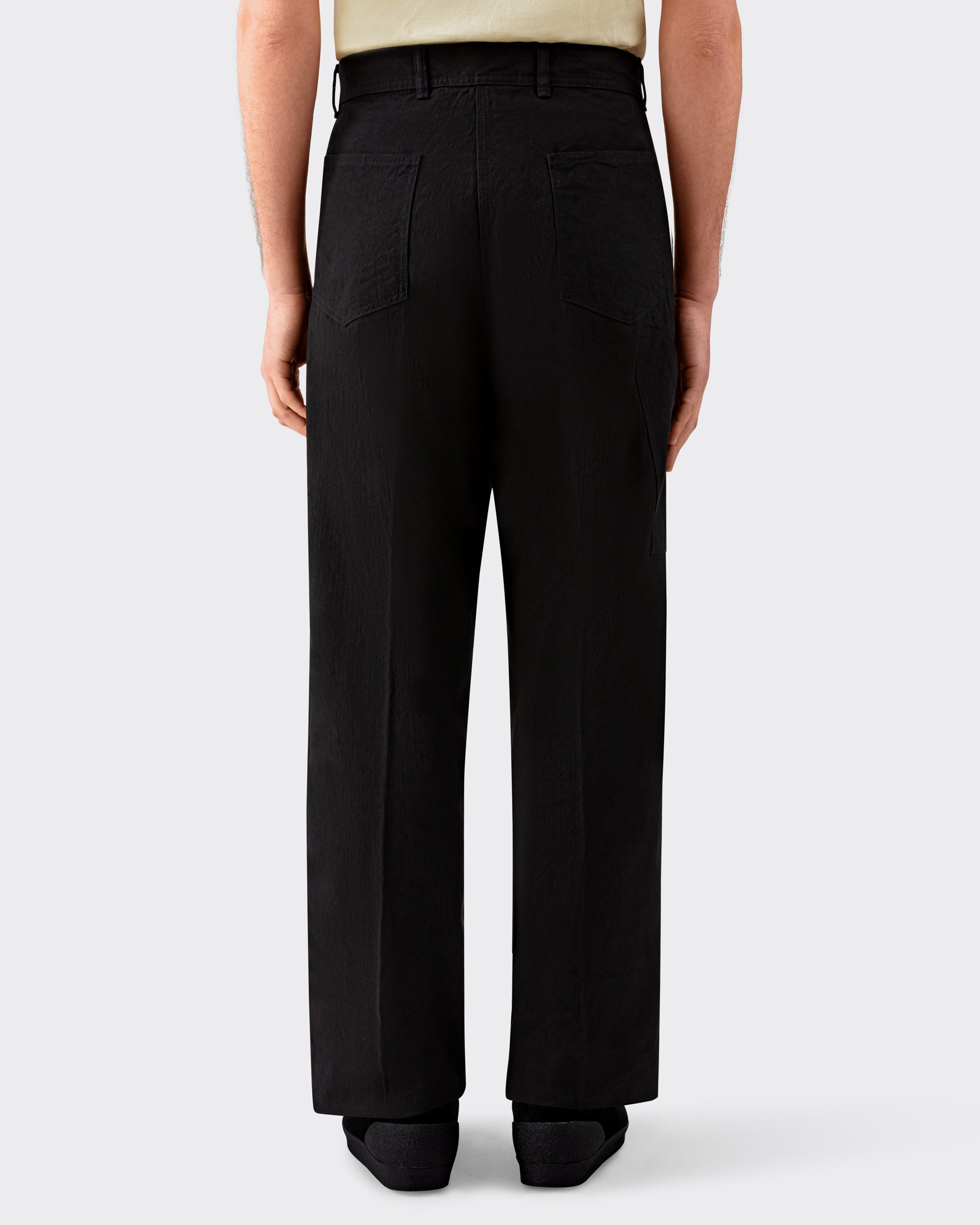 “PAUL” Linen & Cotton Trousers : Black
