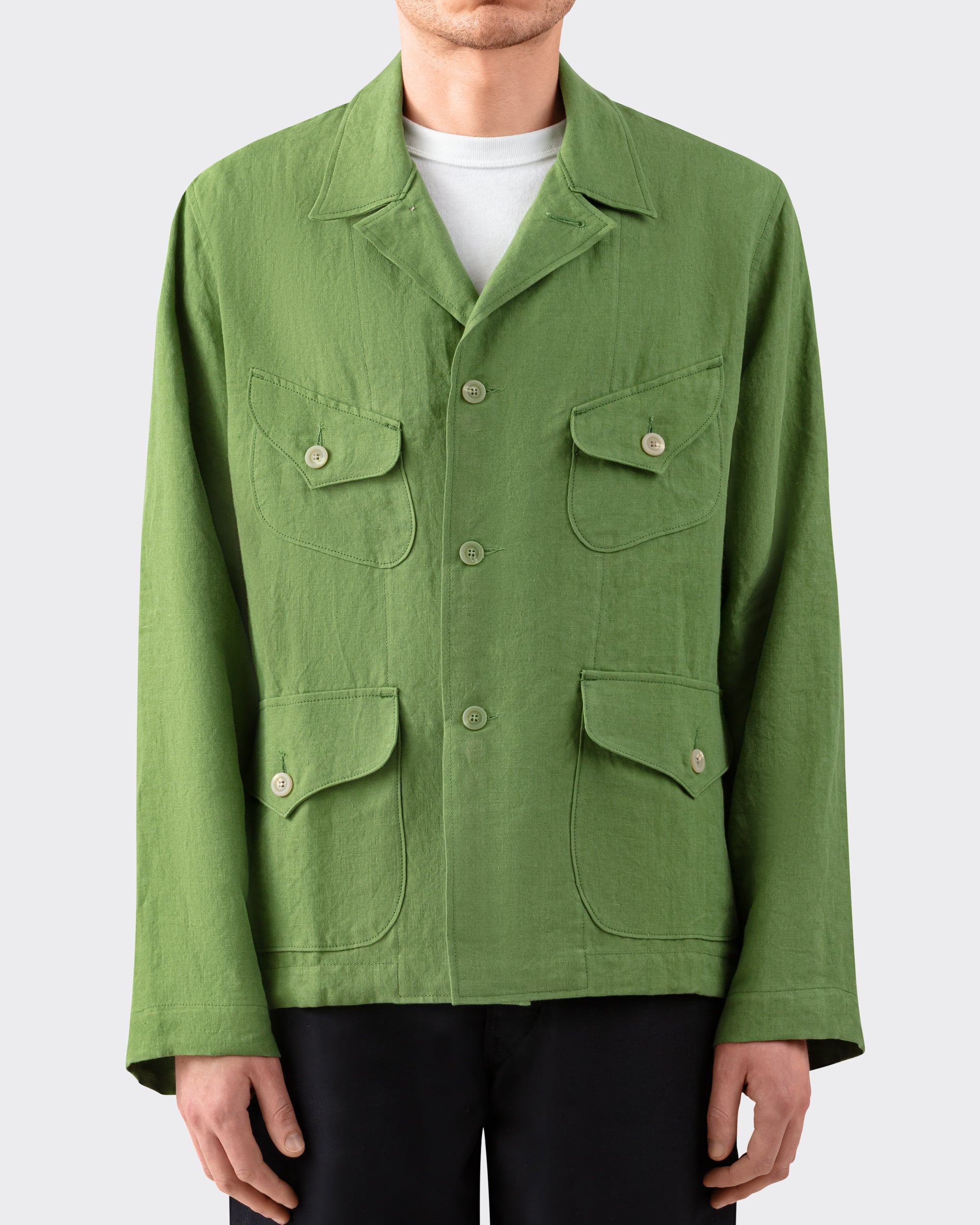 Veste de Chasse Lin Pistache — Jean Laumet