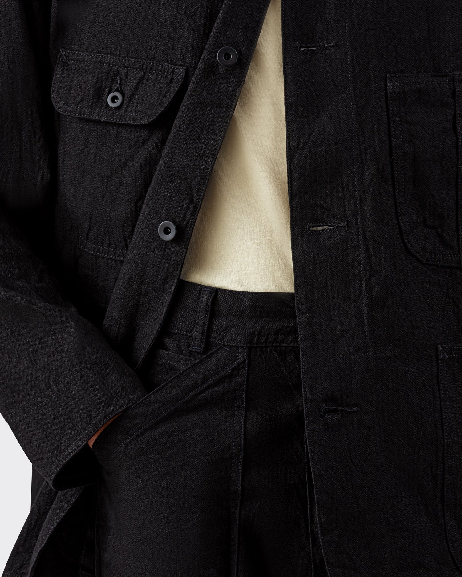 Veste « JACKSON » en Lin et Coton : Noir