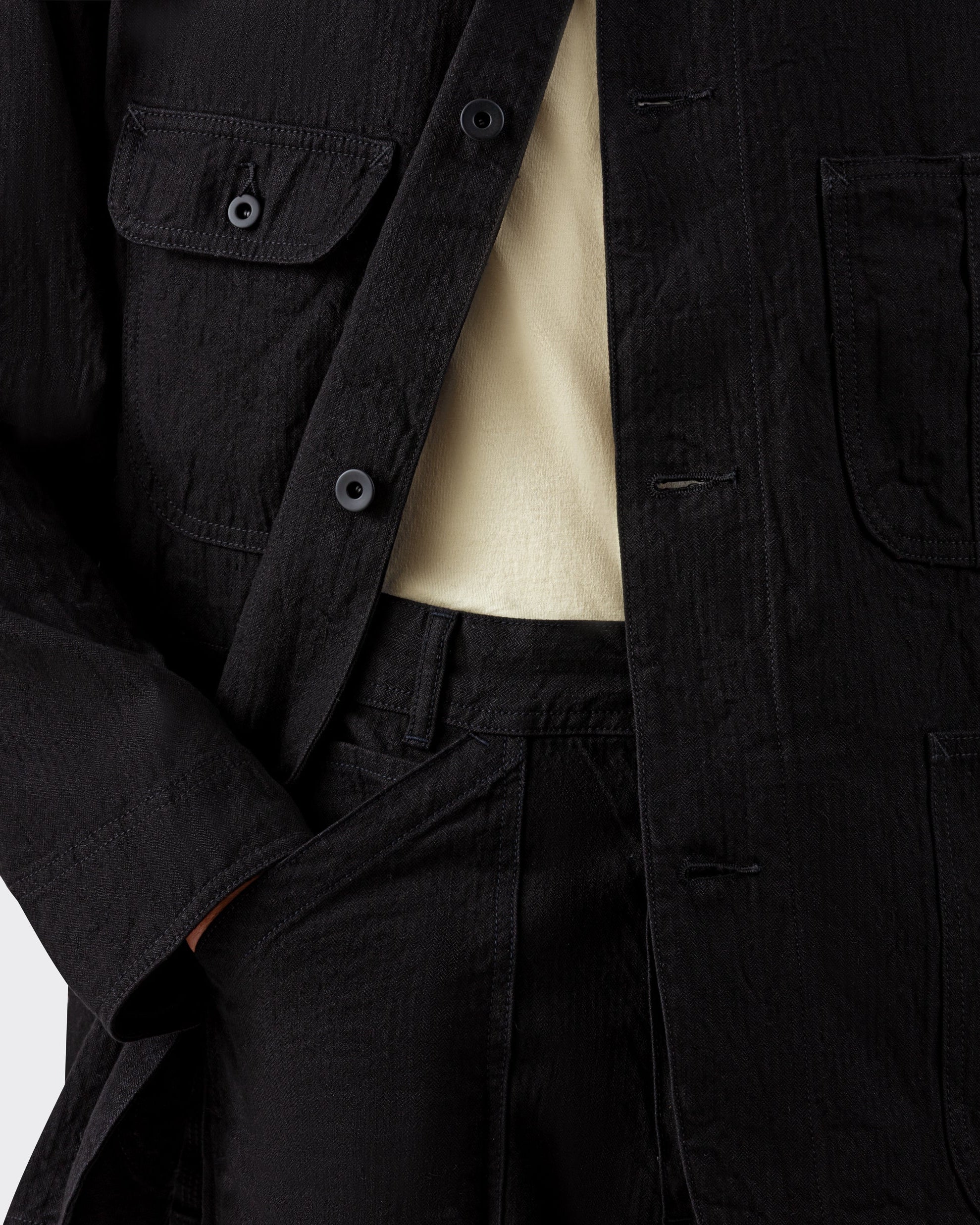 Veste « JACKSON » en Lin et Coton : Noir
