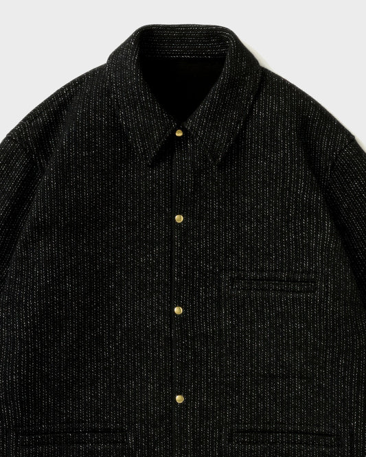 Veste Beach Cloth en Cachemire : Noir/Marine