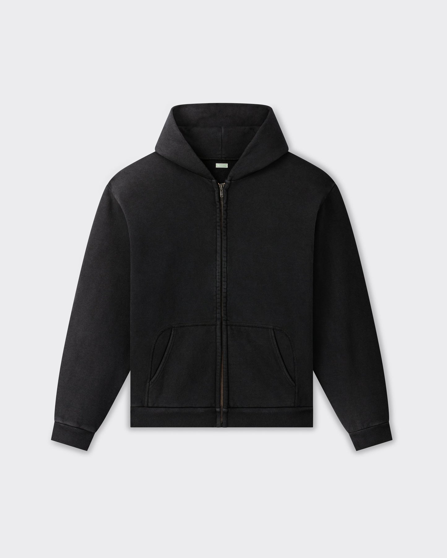 Zip-Up Hooded Sweatshirt: Black